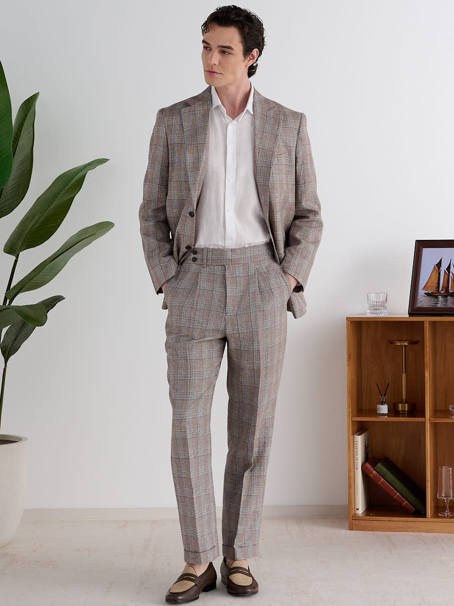 Loops Taupe Prince of Wales Suit