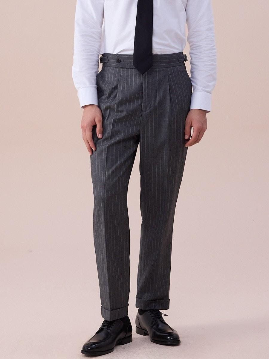 Traje gris sastre de raya diplomática Modena
