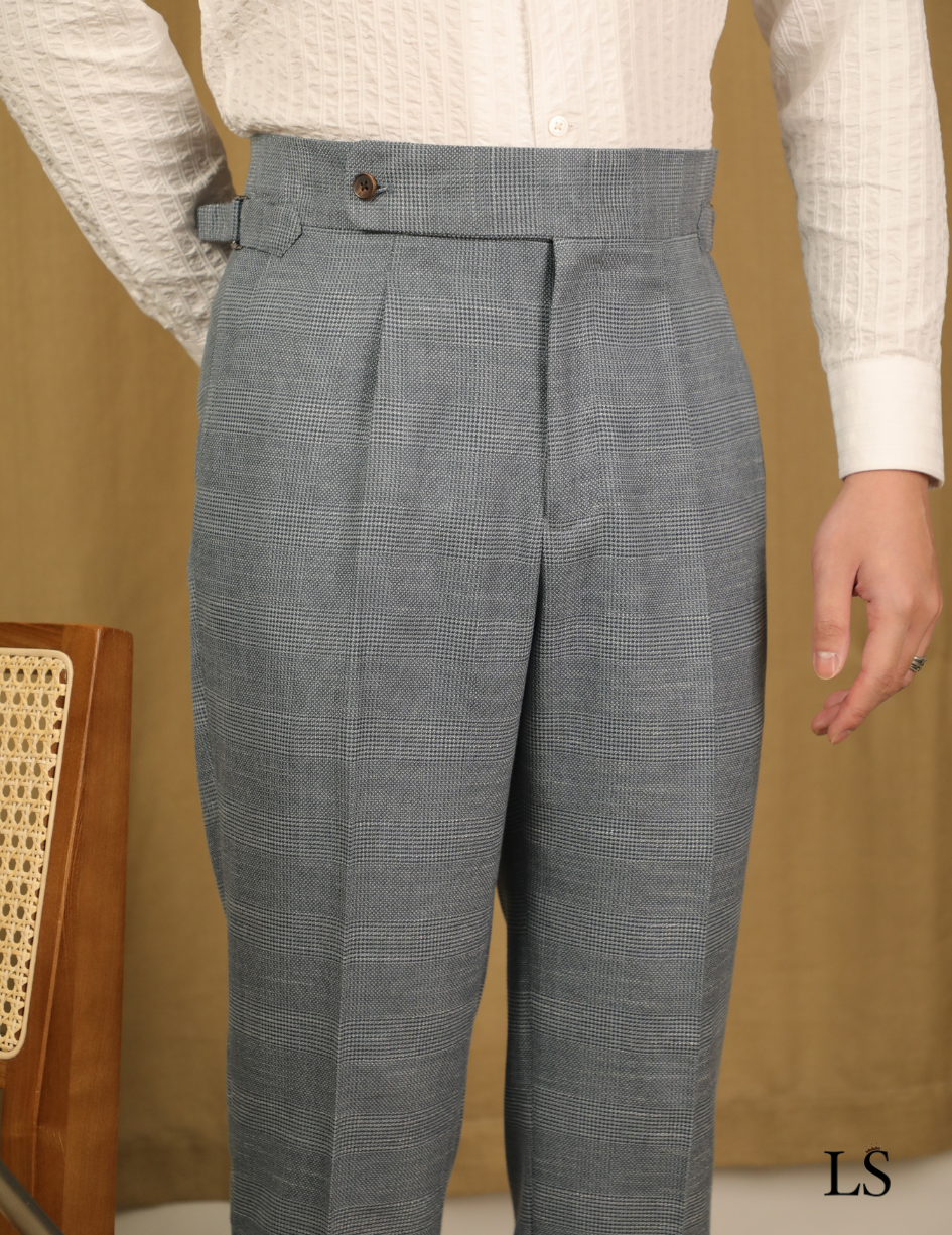 Traje de dos botones con estampado príncipe de Gales gris