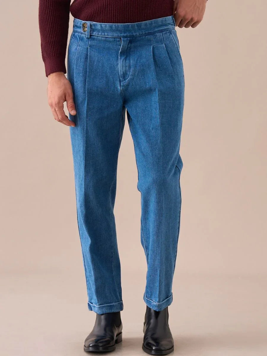 Pantalones vaqueros de talle alto con doble pinza Loops Montefalco