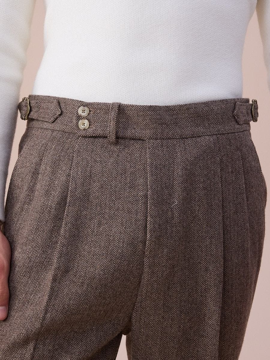 Traje de lana espigada de botonadura sencilla Ligúria