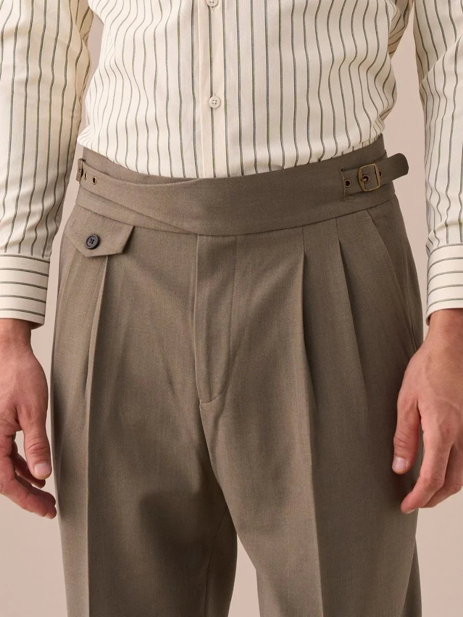 Pantalon Gurkha Sorano taille haute à double pli