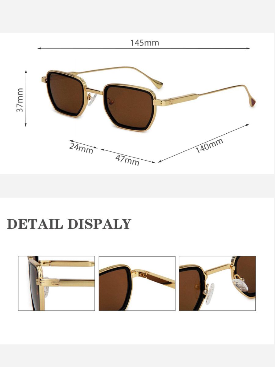 Loops Metal Rectangle Sunglasses