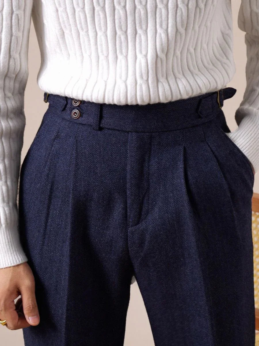 Traje de lana espigada de botonadura sencilla Ligúria