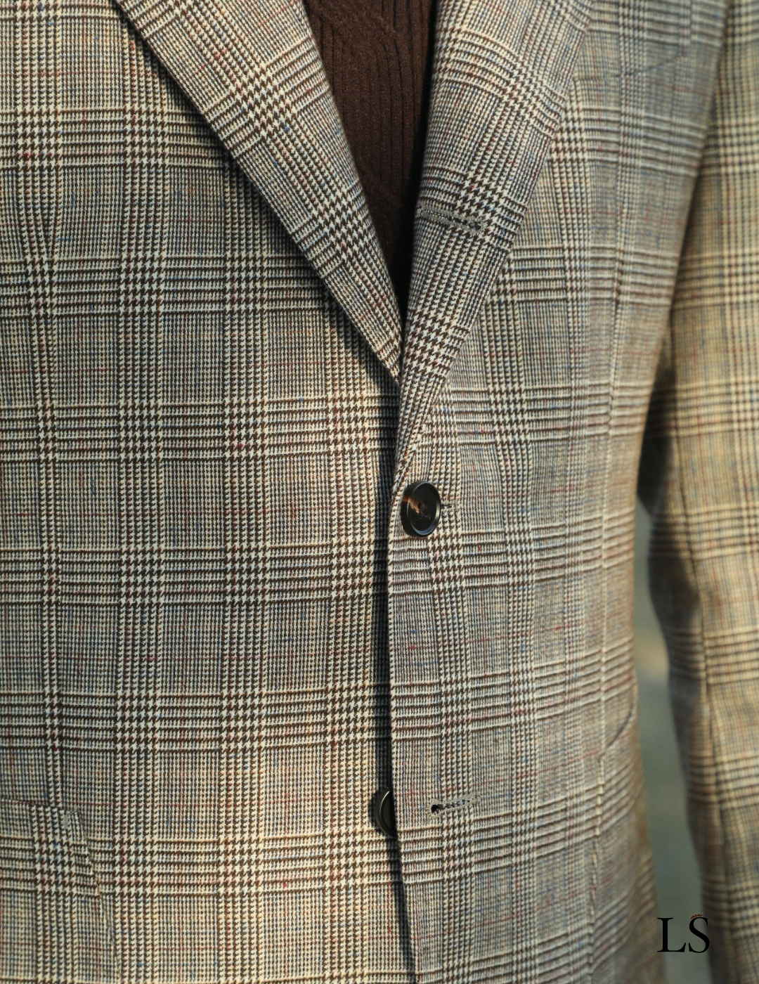 Blazer de dos botones con cuadros escoceses