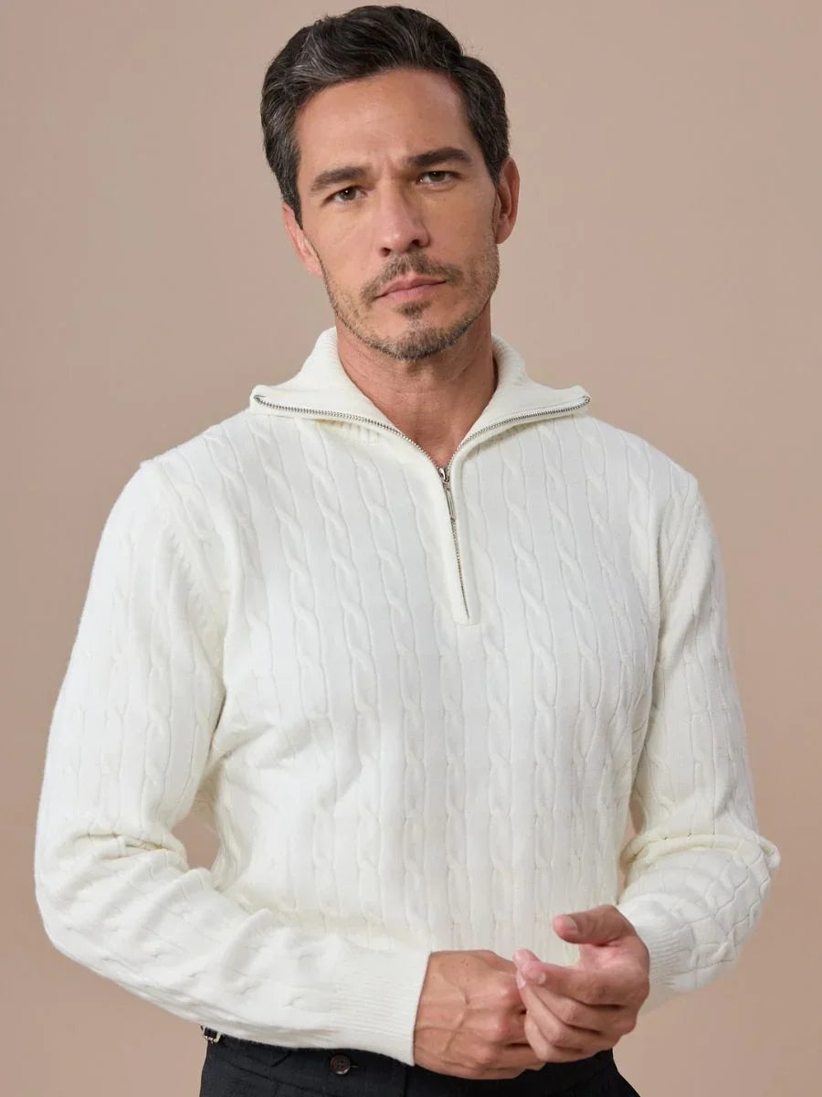 High Neck Textured Pullover