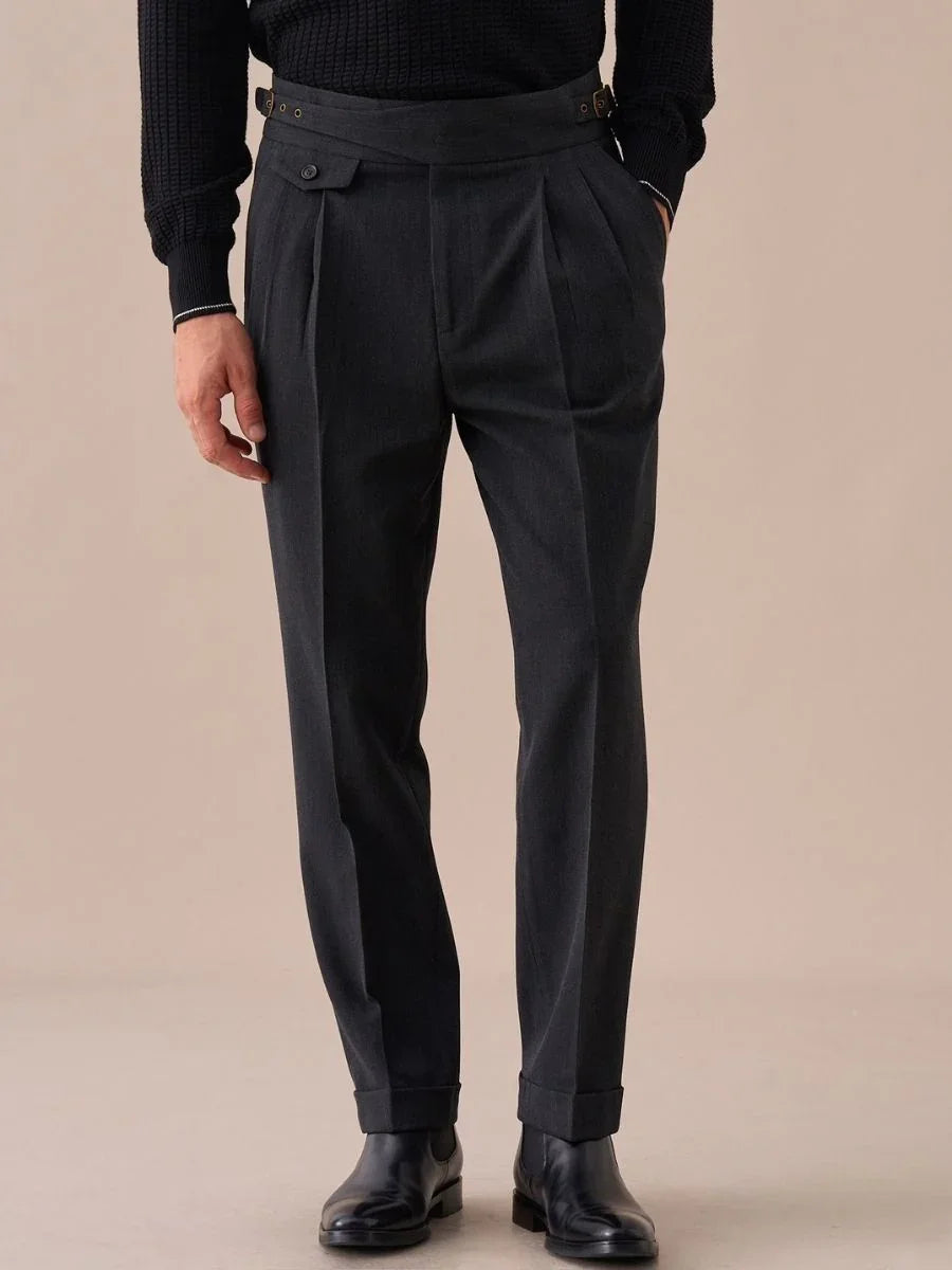 Pantalon Gurkha Sorano taille haute à double pli