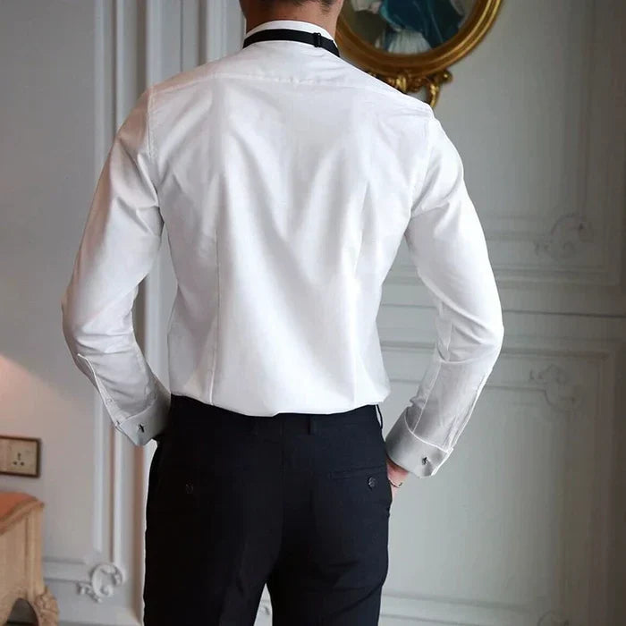 Camisa de esmoquin con cuello de pajarita