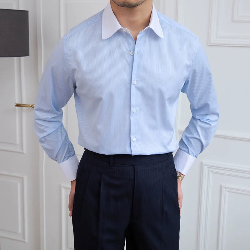 Camisa con puños franceses