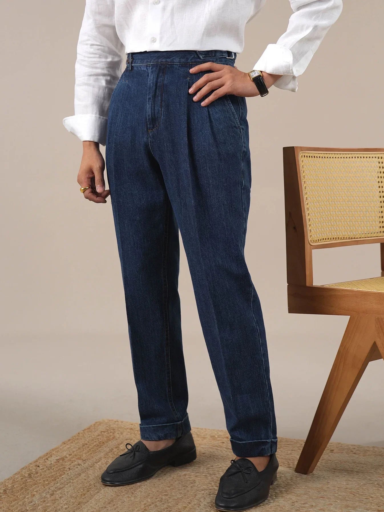 Pantalon en jean taille haute Isernia
