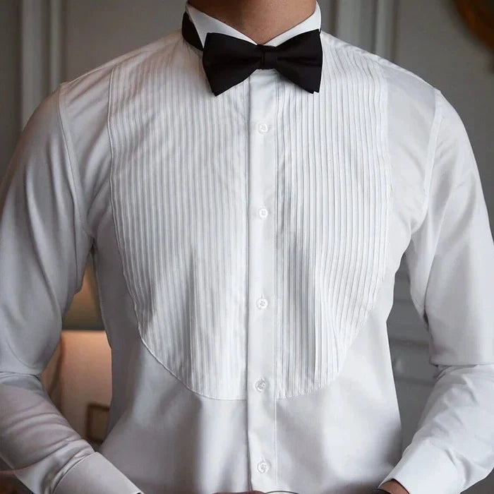 Camisa de esmoquin con cuello de pajarita