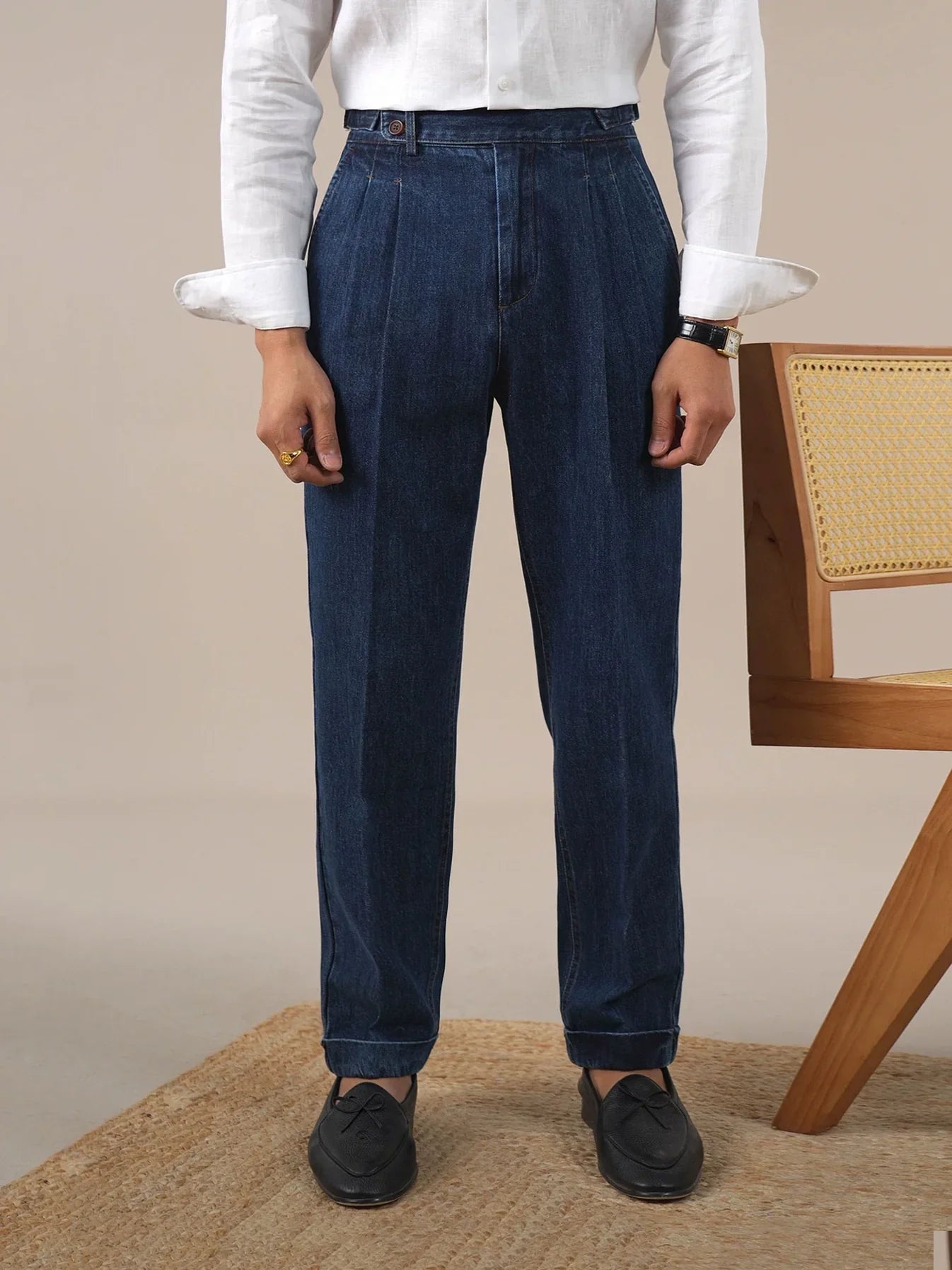 Pantalon en jean taille haute Isernia