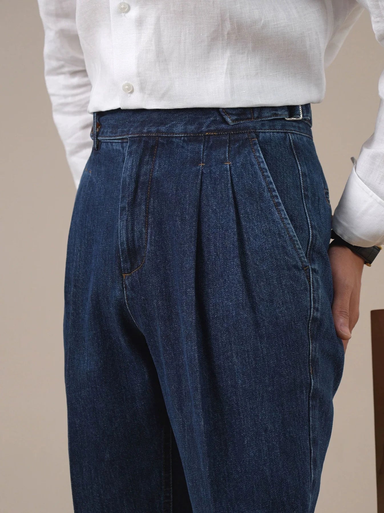 Pantalon en jean taille haute Isernia