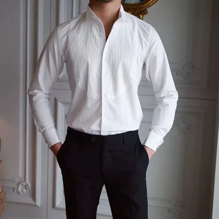 Camisa de esmoquin con cuello de pajarita