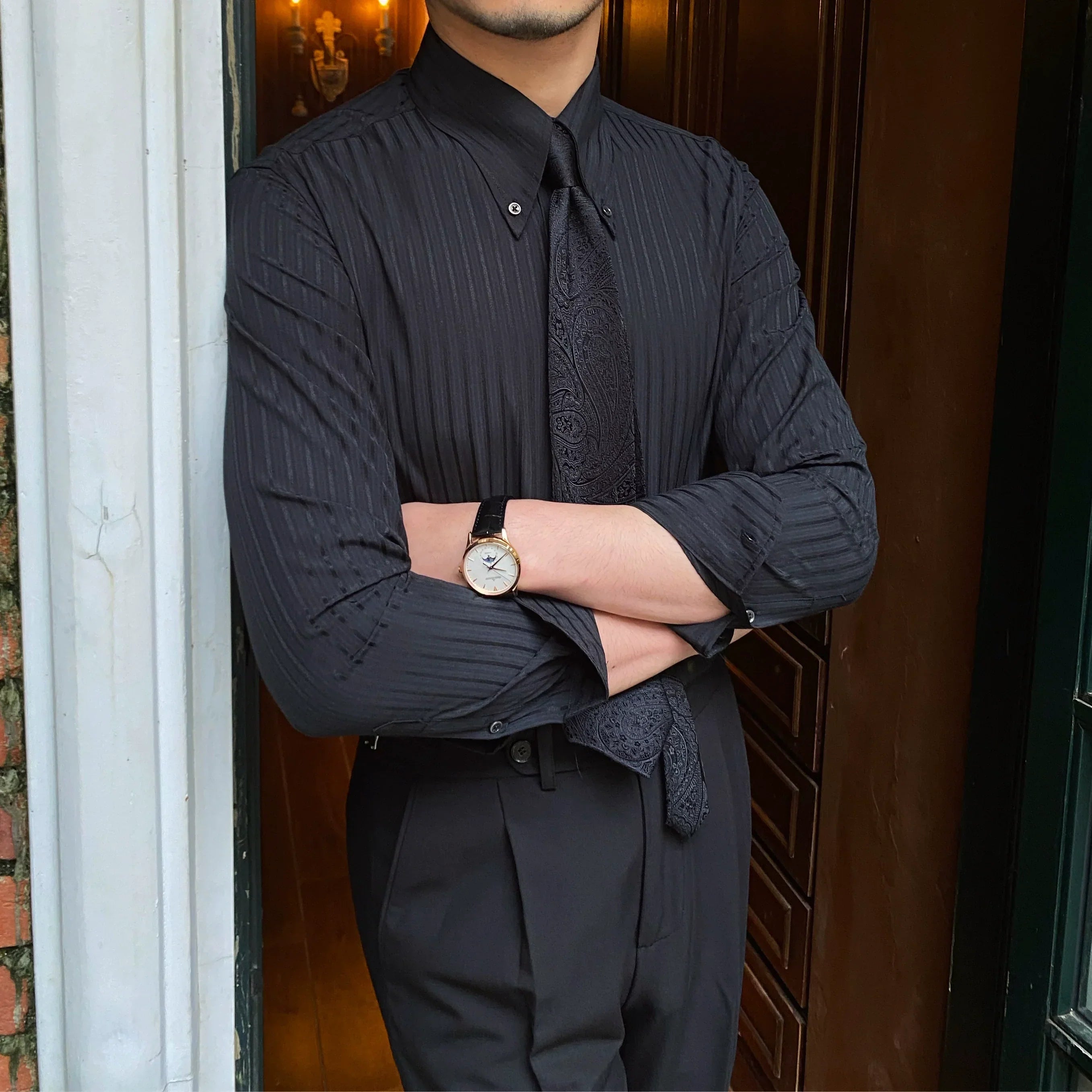 Chemise classique à col pointes