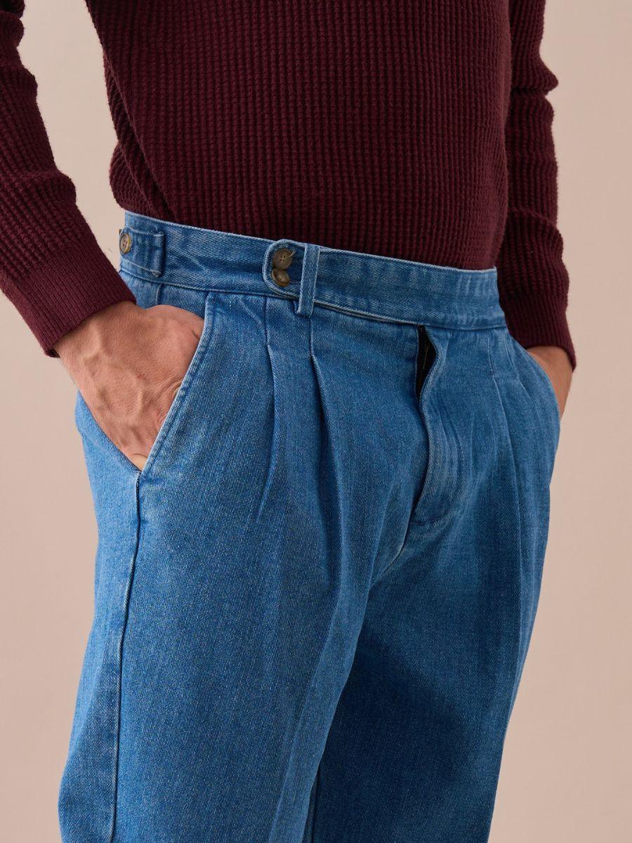 Pantalones vaqueros de talle alto con doble pinza Loops Montefalco