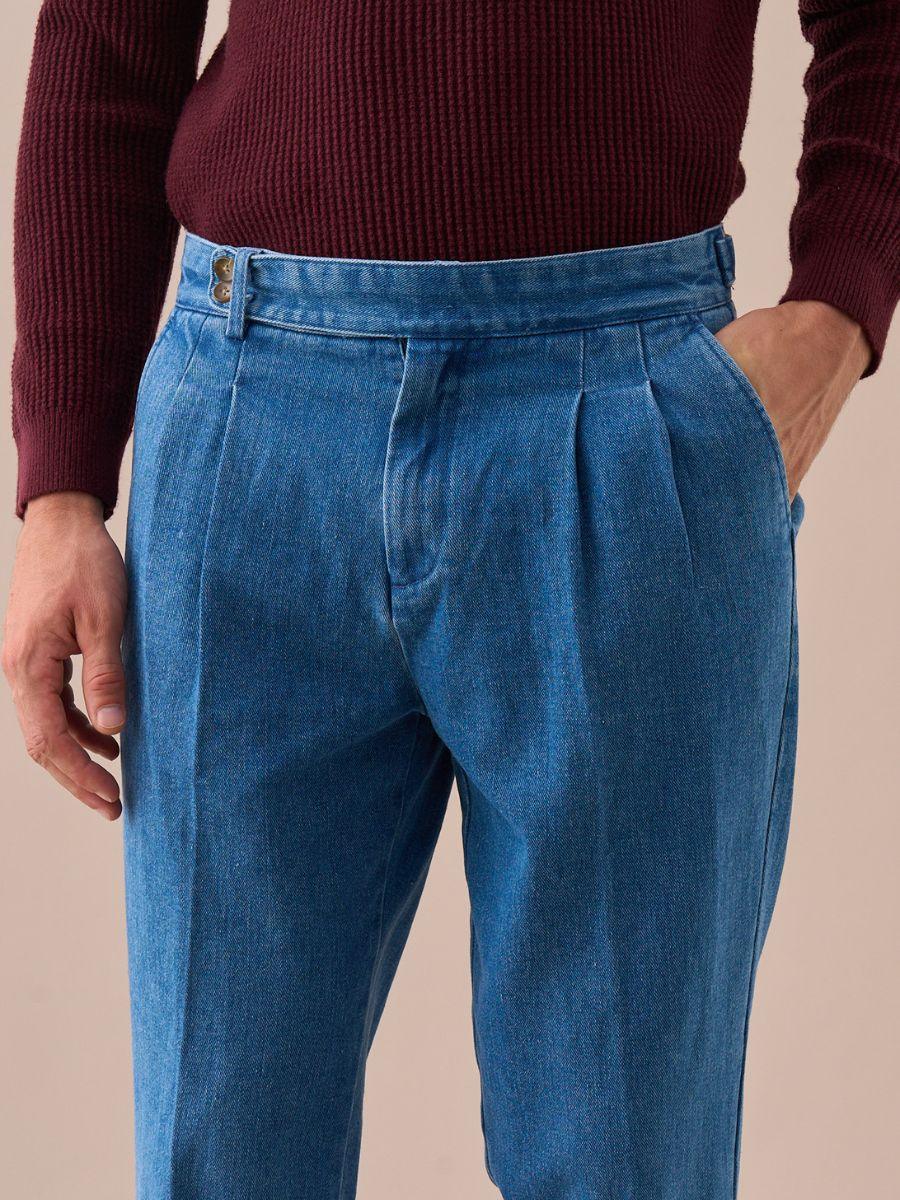 Pantalones vaqueros de talle alto con doble pinza Loops Montefalco