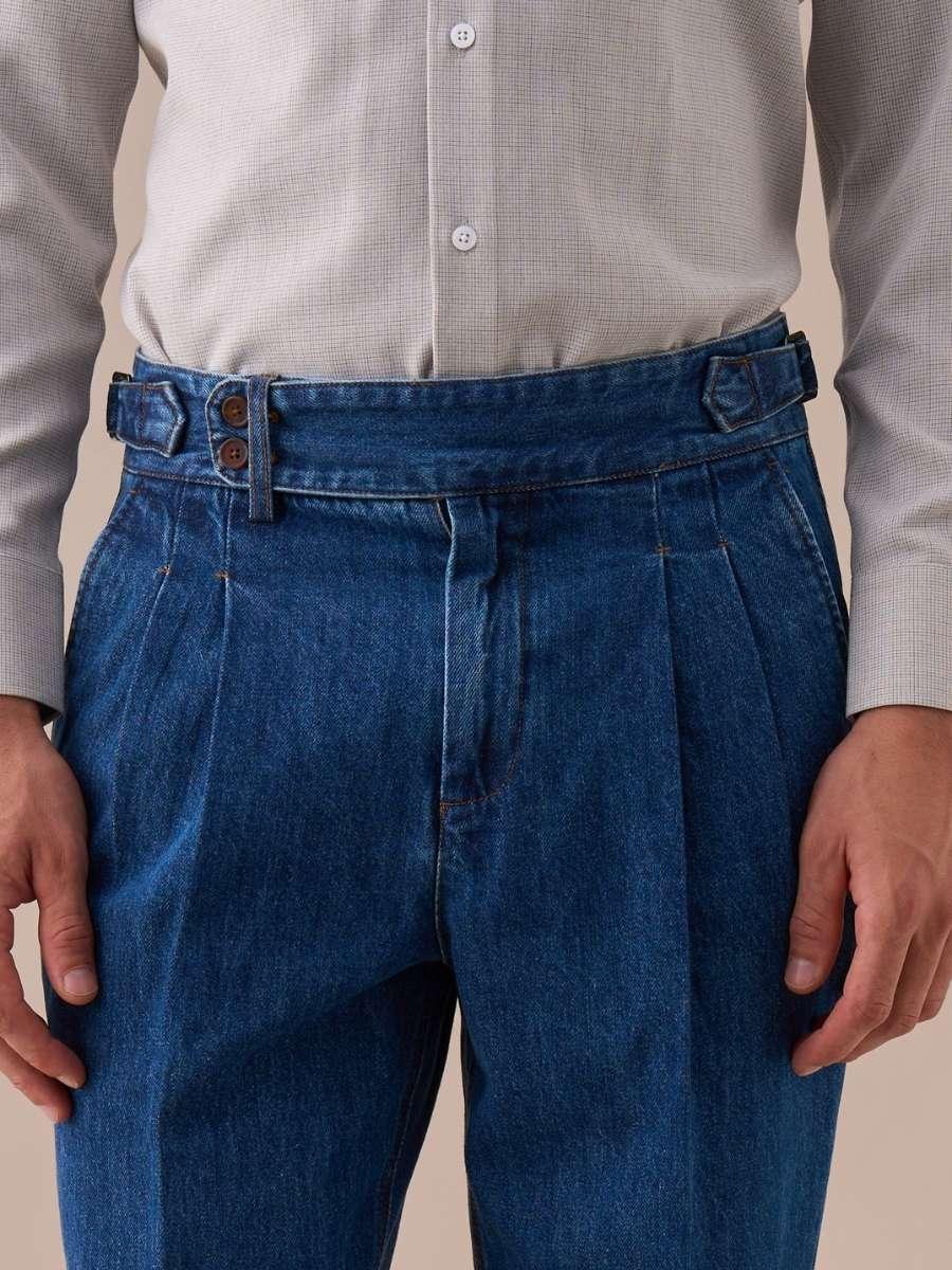 Pantalon en jean taille haute Isernia