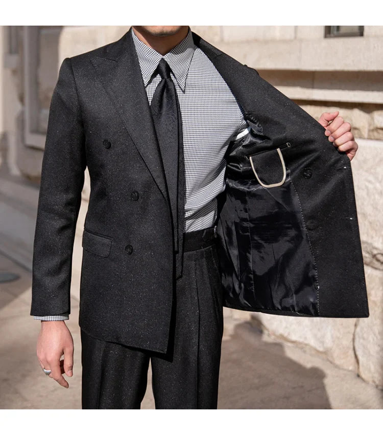 Slim Fit Overlap Suit Looped LS028