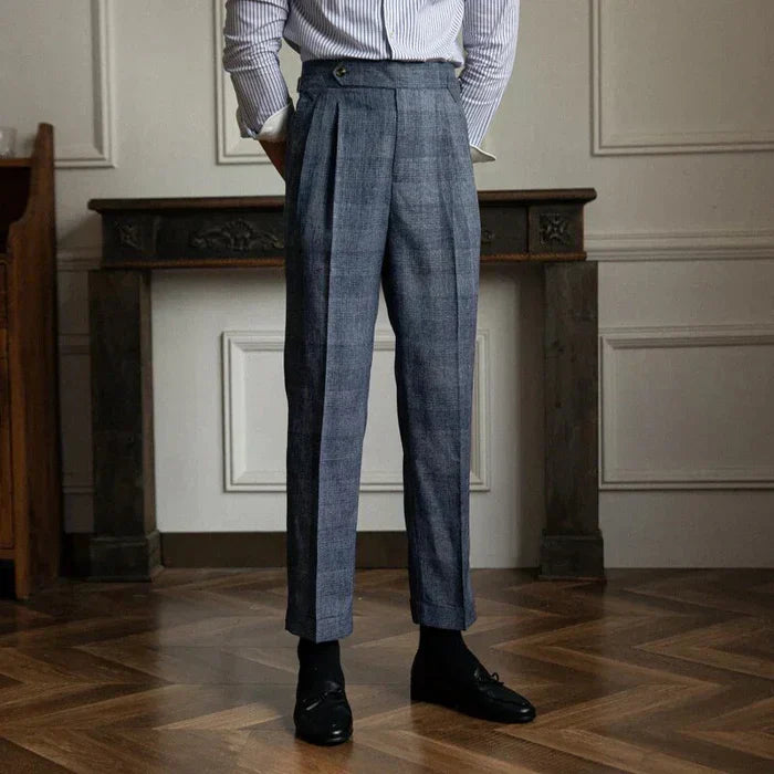 Pantalones Gurkha a cuadros con trabilla LS058