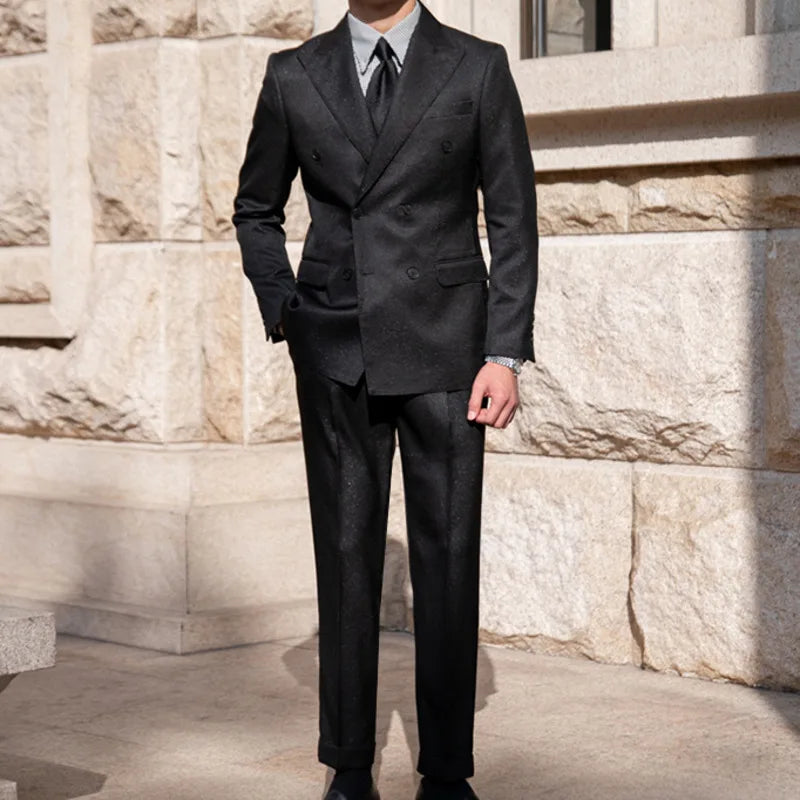 Slim Fit Overlap Suit Looped LS028