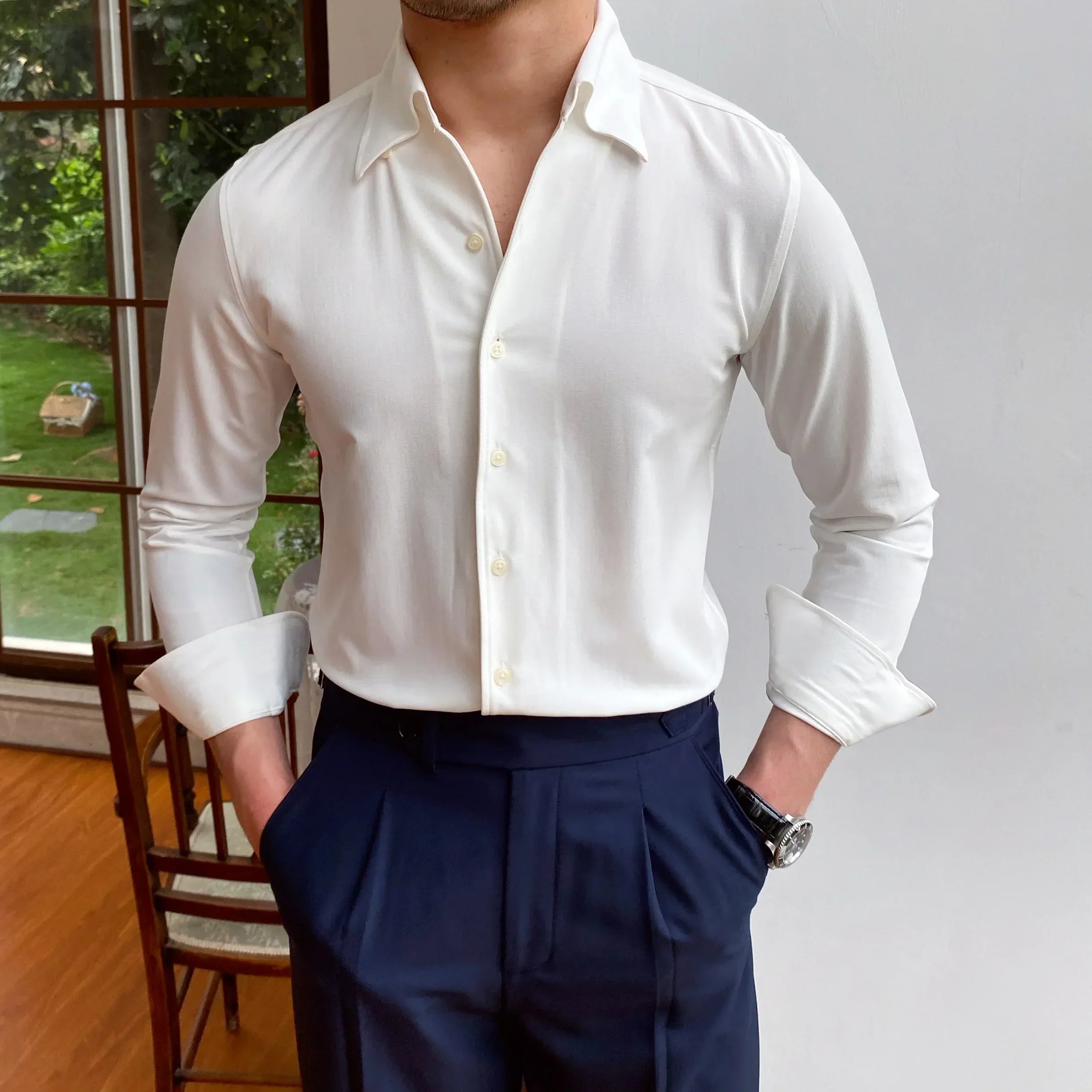 Men's Dress Shirt Looped LS033