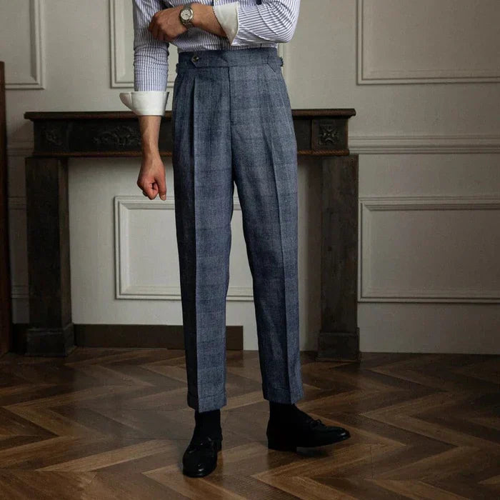 Pantalones Gurkha a cuadros con trabilla LS058