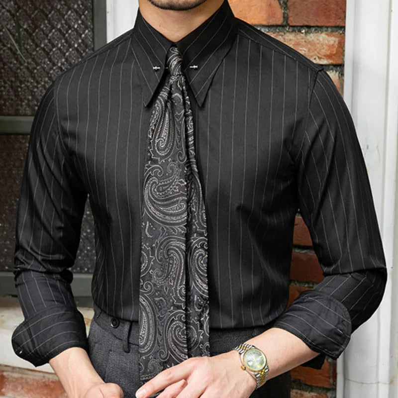 Striped Shirt with Pin