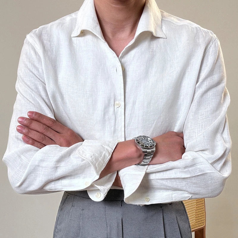 Looped LS031 Men's Linen Dress Shirt