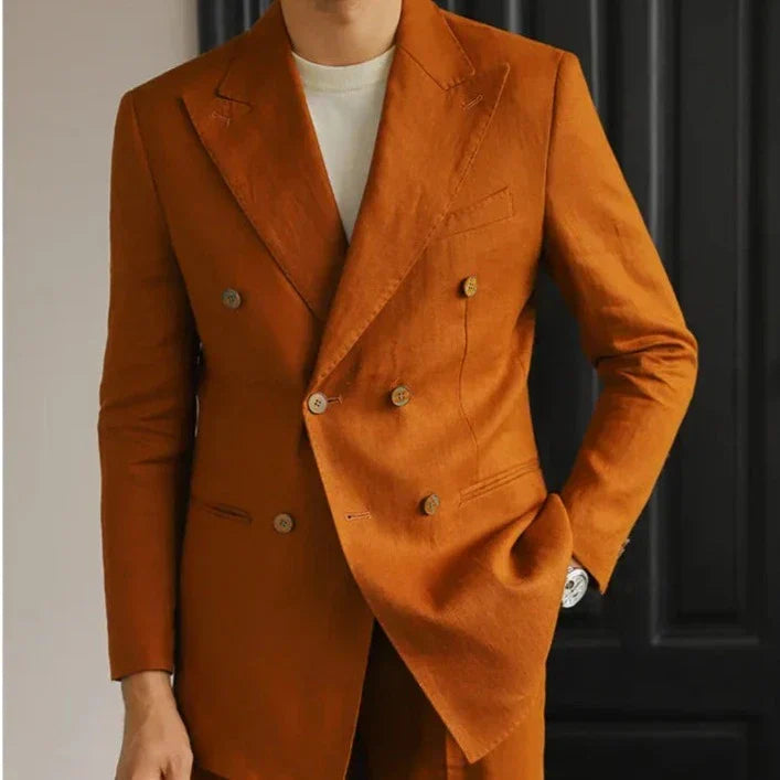 Traje de lino cruzado Looped LS035