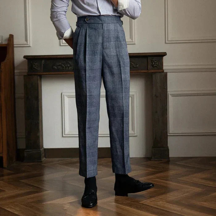 Pantalones Gurkha a cuadros con trabilla LS058