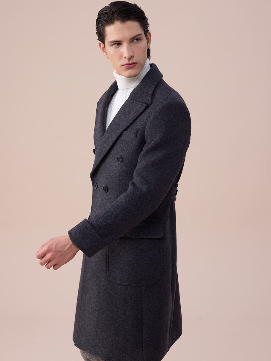 Wool Double-Breasted President Overcoat