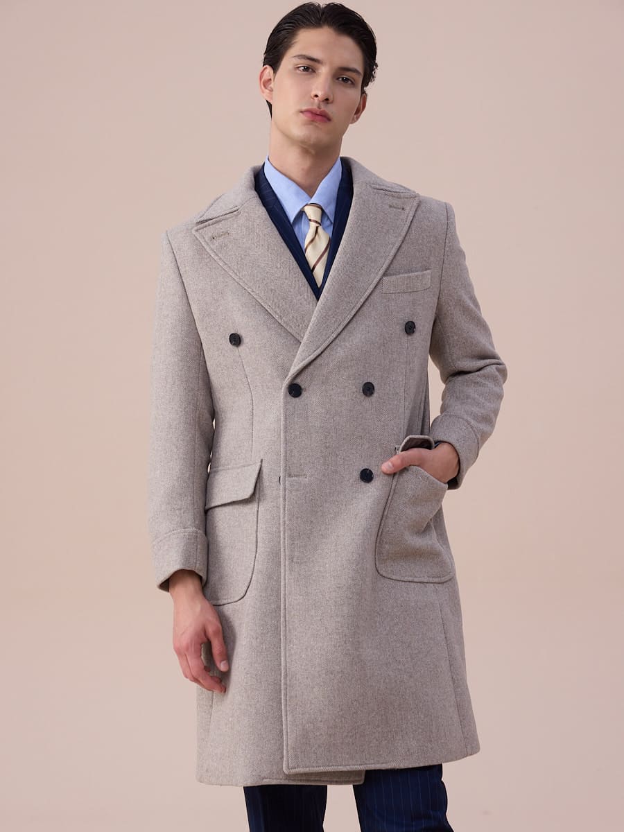 Wool Double-Breasted President Overcoat