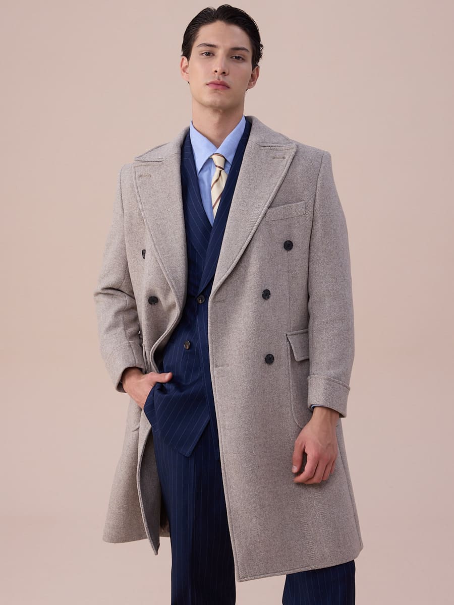 Wool Double-Breasted President Overcoat