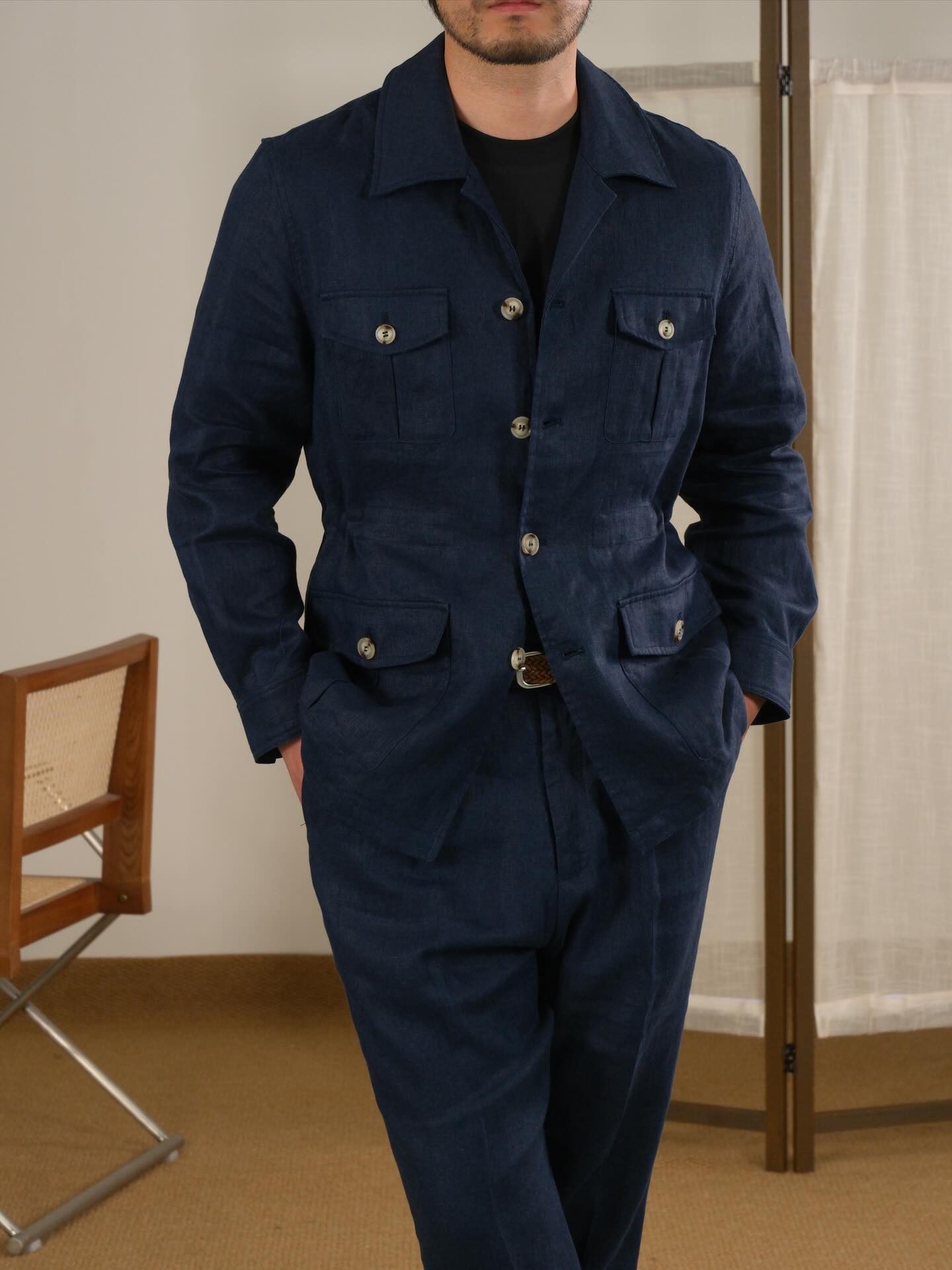 Napoli Linen Safari Jacket