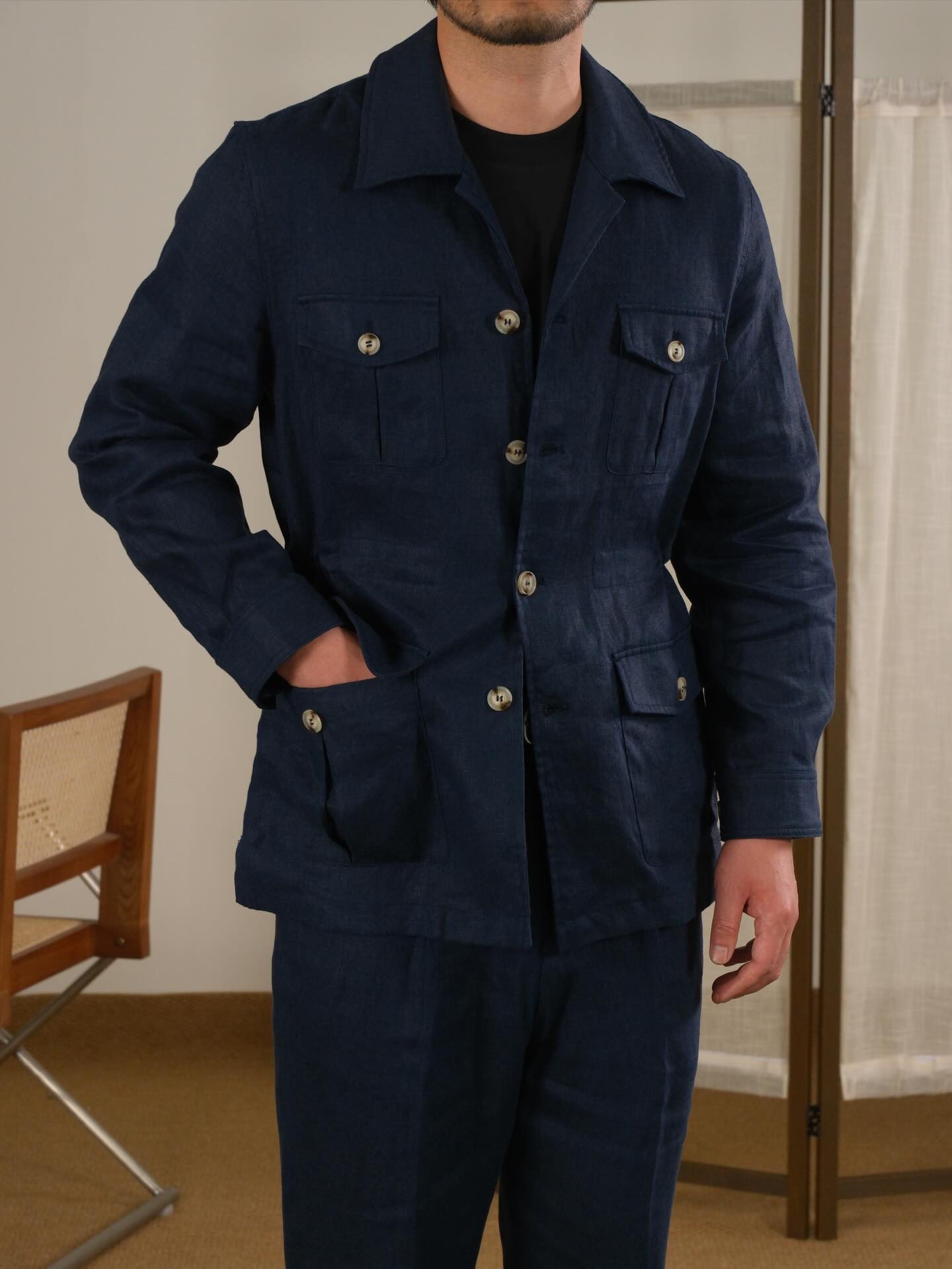 Napoli Linen Safari Jacket
