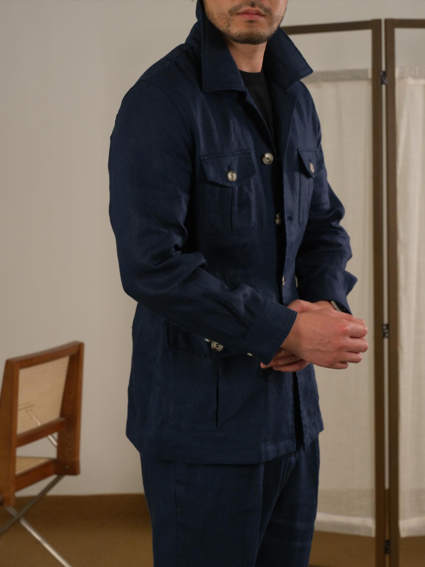 Napoli Linen Safari Jacket