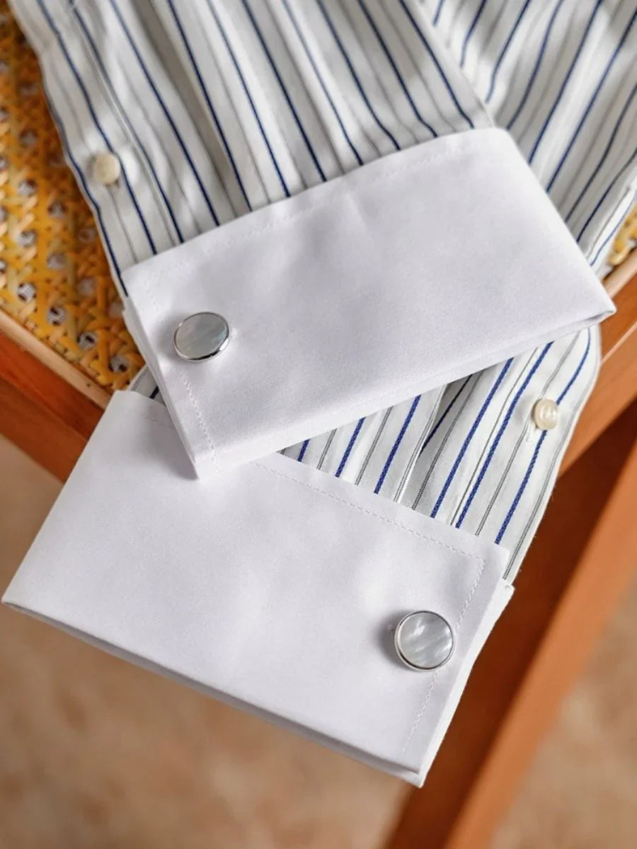 Camisa de rayas con puños franceses Loops Sarule