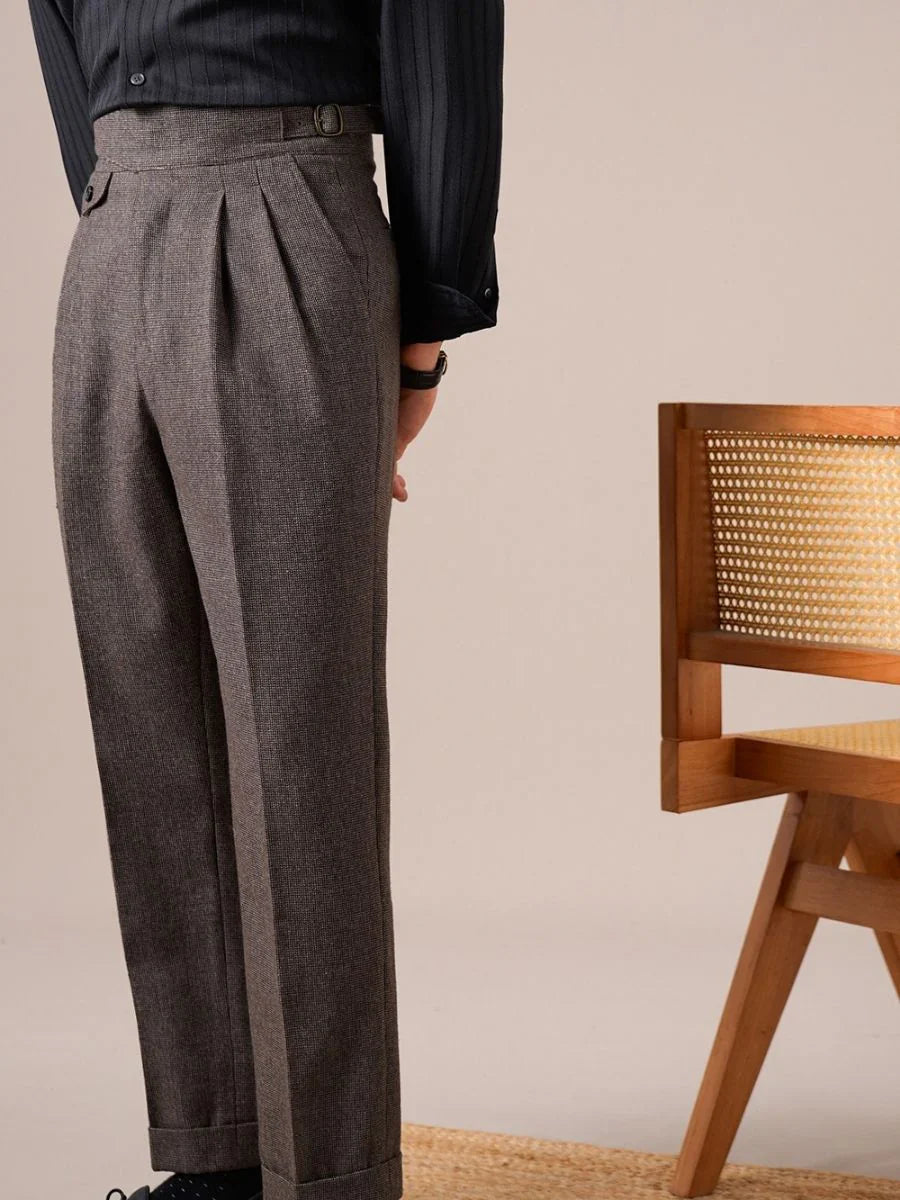 Pantalones de Lana Grukha de Talle Alto Bérgamo
