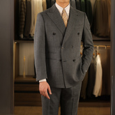 Suit Double-Breasted Windowpane Gray