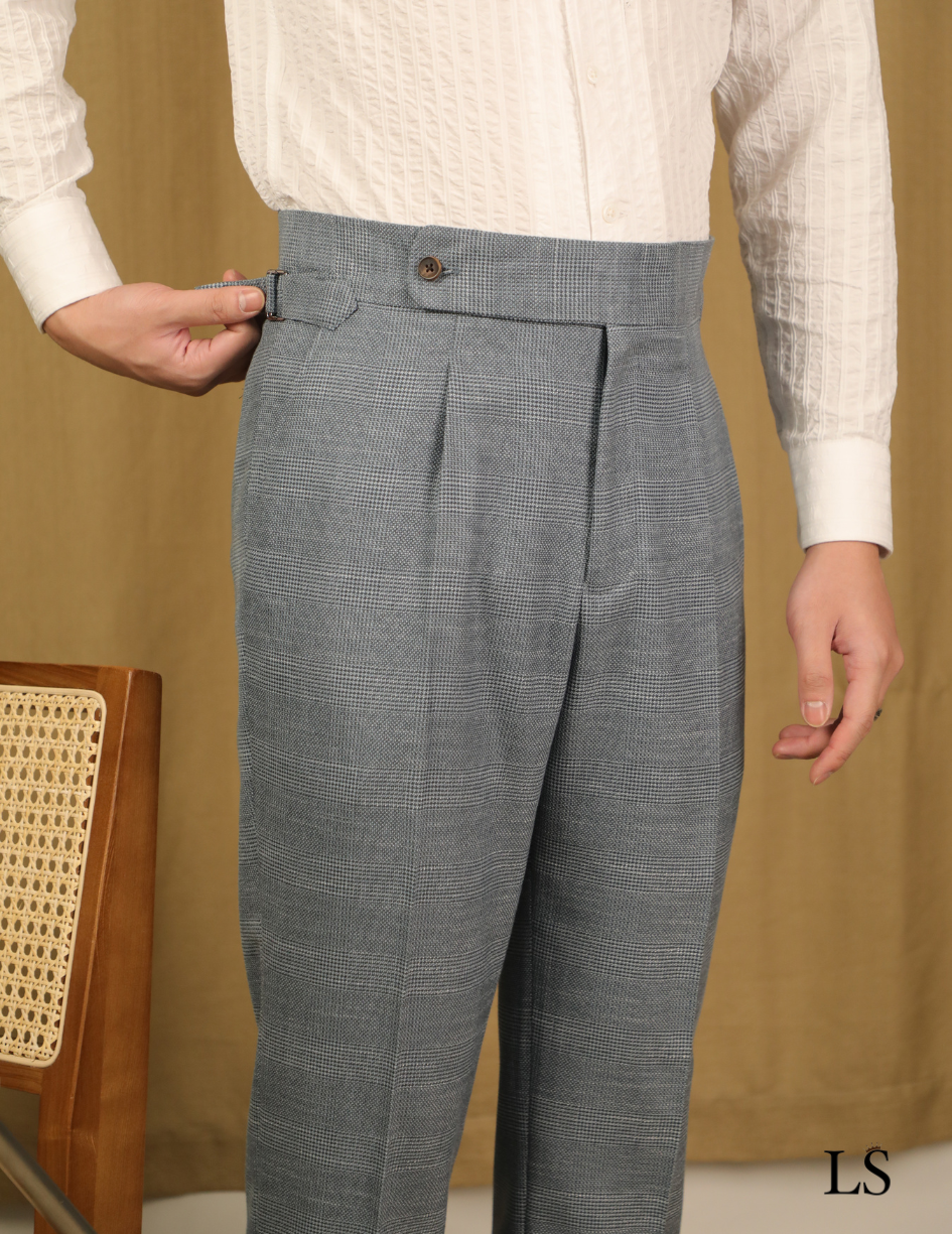 Suit Two-Button Glen Plaid Gray