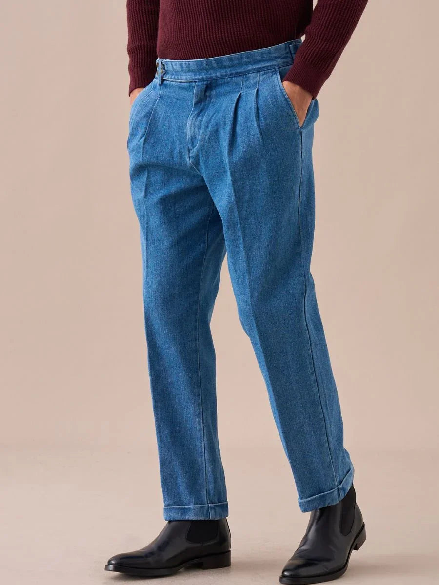 Pantalones vaqueros de talle alto con doble pinza Loops Montefalco