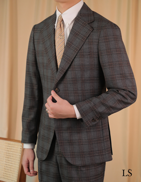 Suit Two-Button Glen Plaid Coffe