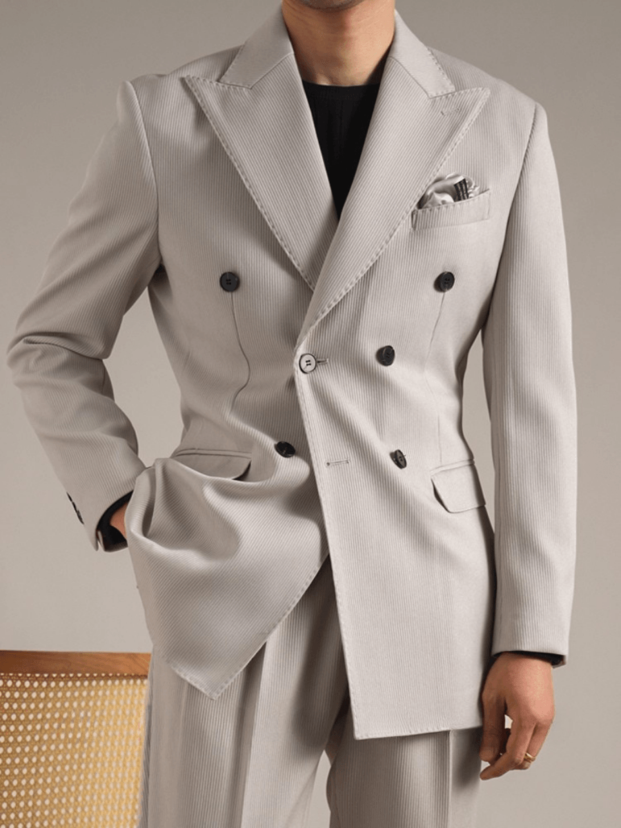 Double-Breasted Italian Suit Marsala