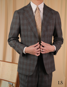 Suit Two-Button Glen Plaid Coffe