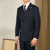 Modena Sartorial Pinstripe Blue Suit