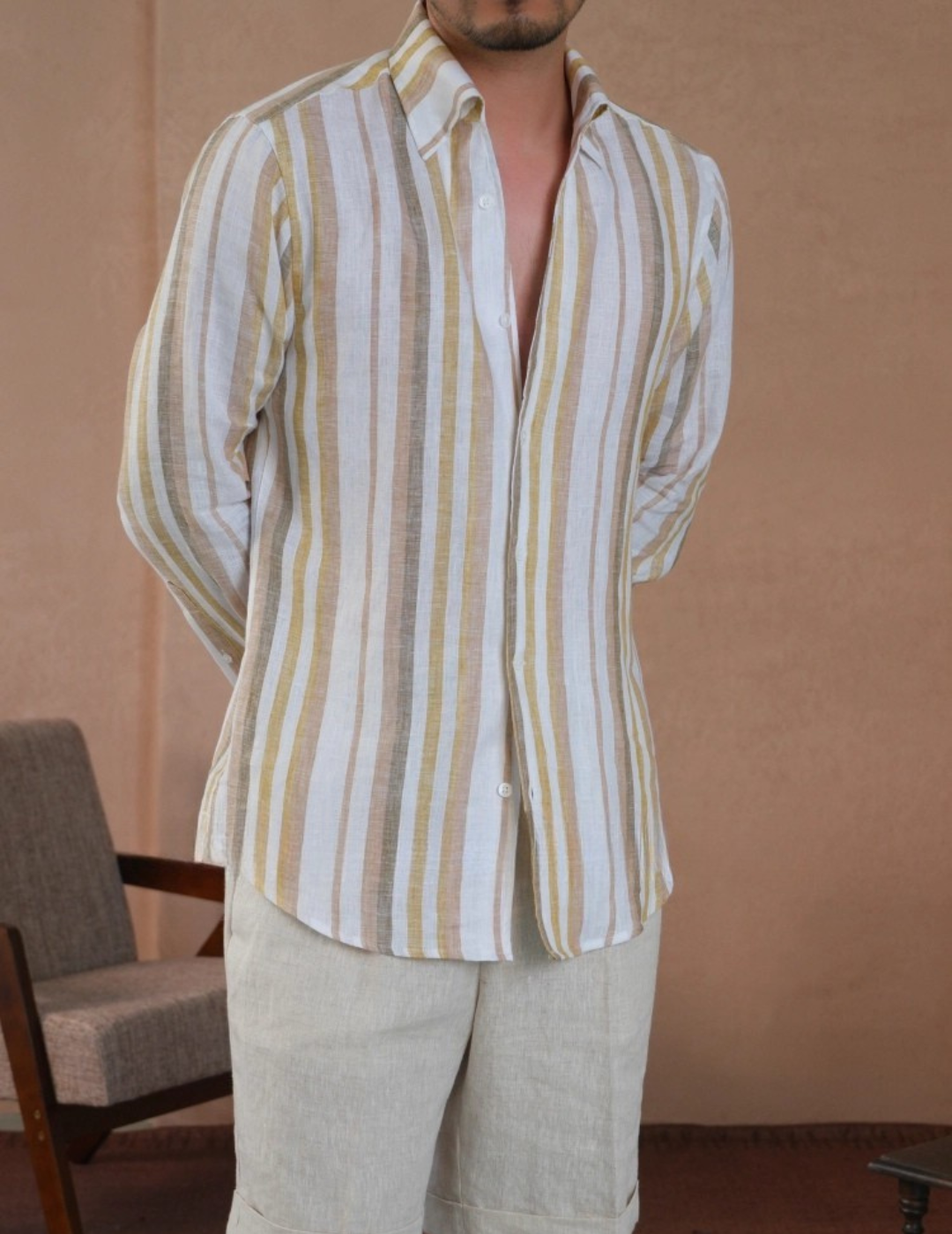 Italian Linen Striped Shirt