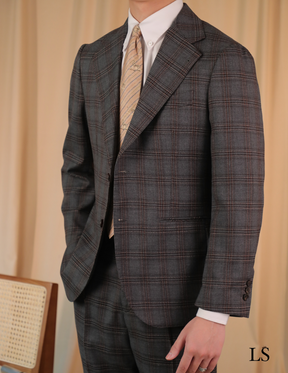 Suit Two-Button Glen Plaid Coffe