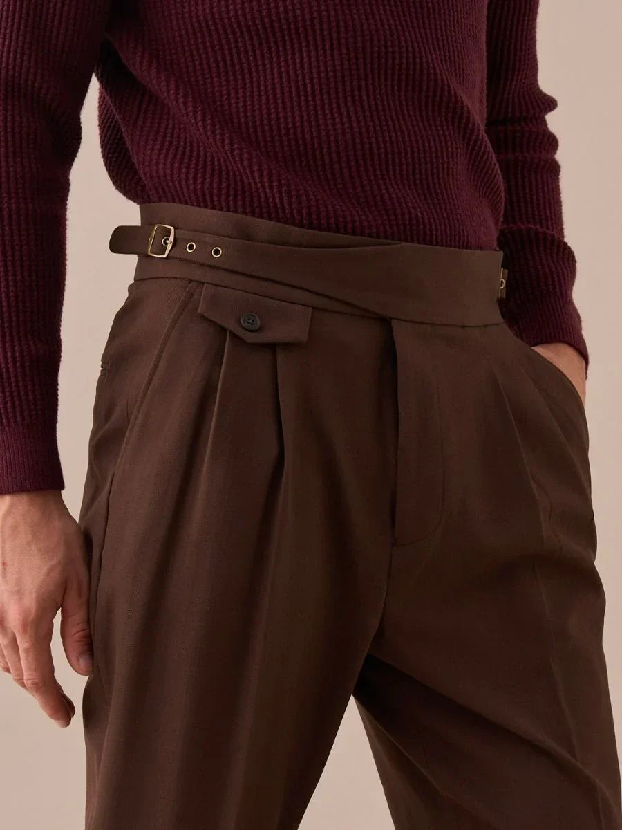 Pantalon Gurkha Sorano taille haute à double pli