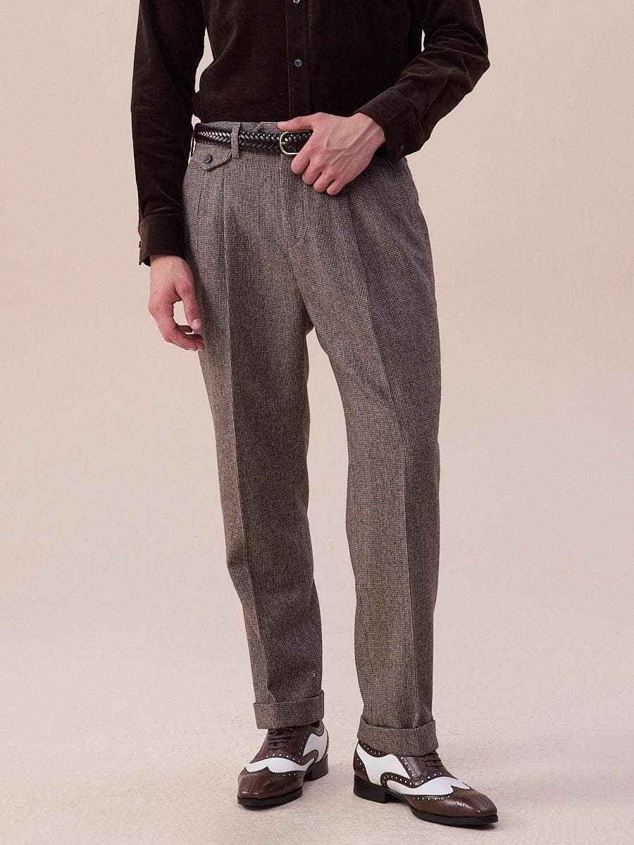 Piemonte  High Waisted Wool Belt Loop Pants